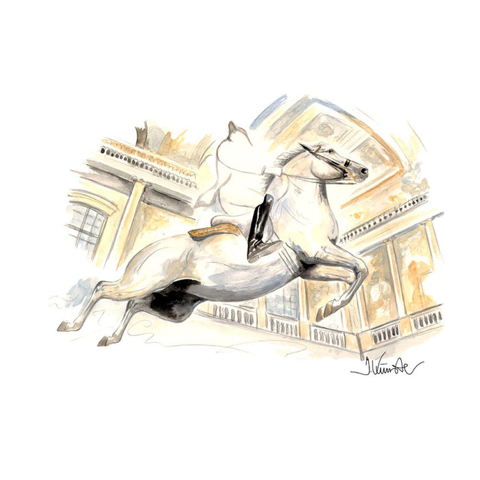 Vienna Calling (Lipizzan) Horse 19.75" X 27.5" Print