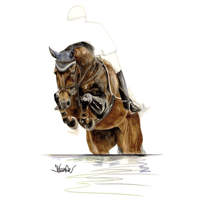 Tiramisu (Jumping Horse) Horse 19.75" X 27.5" Print