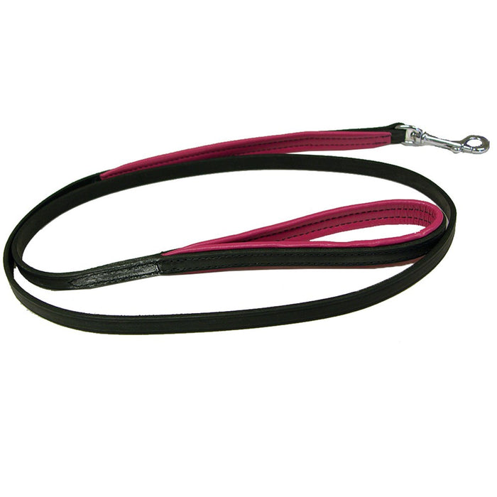 Skinny Padded Leather Dog Leash 1/2" x 5'